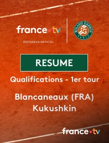 france.tv - Roland-Garros - Qualifications - 1er tour : le résumé du match Blancaneaux vs Kukushkin en replay