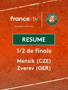 Roland-Garros - 1/2 finale (H) : le résumé de Jakub Mensik vs Alexander Zverev