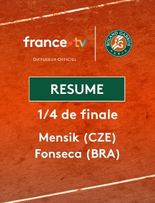 Roland-Garros - 1/4 de finale (H) : le résumé de Jakub Mensik vs João Fonseca