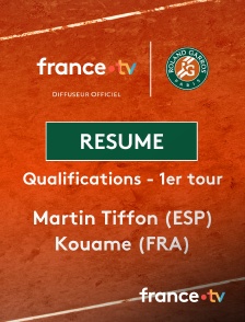 france.tv - Roland-Garros - Qualifications - 1er tour : le résumé du match Martin Tiffon vs Kouame en replay