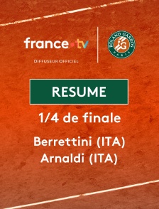Roland-Garros - 1/4 de finale (H) : le résumé de Matteo Berrettini vs Matteo Arnaldi