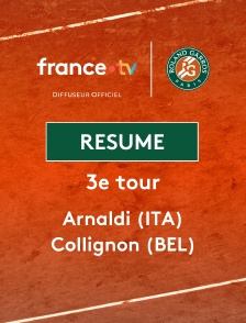 Roland-Garros - 3e tour (H) : le résumé de Matteo Arnaldi vs Raphaël Collignon