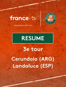 Roland-Garros - 3e tour (H) : le résumé de Juan Manuel Cerundolo vs Martin Landaluce