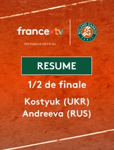 Roland-Garros - 1/2 finale (F) : le résumé de Marta Kostyuk vs Mirra Andreeva