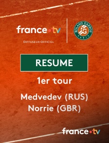 france.tv - Roland-Garros - 1er tour : le résumé du match Medvedev vs Norrie en replay