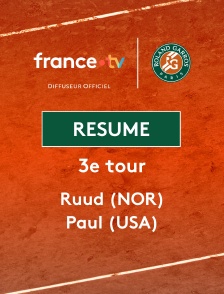 Roland-Garros - 3e tour (H) : le résumé de Casper Ruud vs Tommy Paul