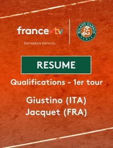 Roland-Garros - Qualifications - 1er tour : le résumé de Lorenzo Giustino vs Kyrian Jacquet