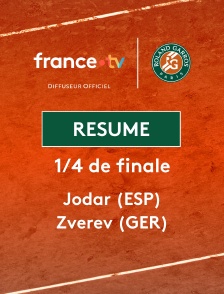 Roland-Garros - 1/4 de finale (H) : le résumé de Rafael Jodar vs Alexander Zverev
