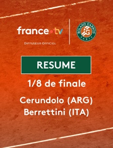 Roland-Garros - 1/8e de finale (H) : le résumé de Juan Manuel Cerundolo vs Matteo Berrettini