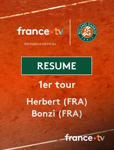 france.tv - Roland-Garros - 1er tour : le résumé de Herbert vs Bonzi en replay