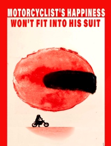 Motorcyclist's Happiness Won't Fit Into His Suit