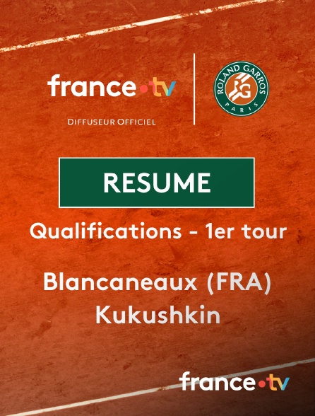 france.tv - Roland-Garros - Qualifications - 1er tour : le résumé du match Blancaneaux vs Kukushkin