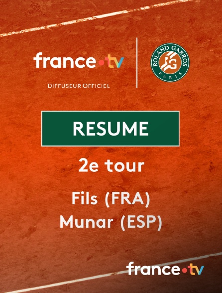 france.tv - Roland-Garros - 2e tour : le résumé d'Arthur Fils vs Jaume Munar