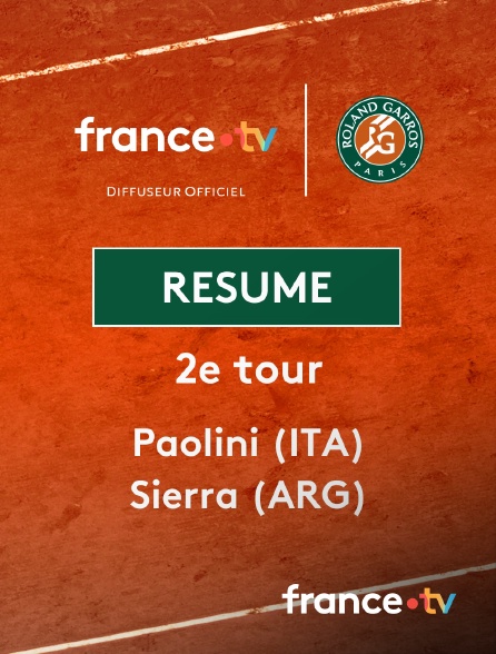 france.tv - Roland-Garros - 2e tour (F) : le résumé de Jasmine Paolini vs Solana Sierra