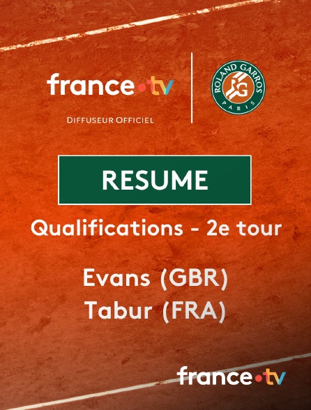 france.tv - Roland-Garros - Qualifications - 2e tour : le résumé du match Evans vs Tabur