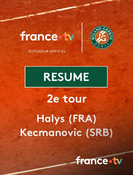 france.tv - Roland-Garros - 2e tour : le résumé du match Halys vs Kecmanovic