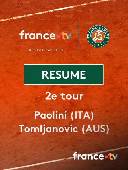 france.tv - Roland-Garros - 2e tour : le résumé du match Paolini vs Tomljanovic