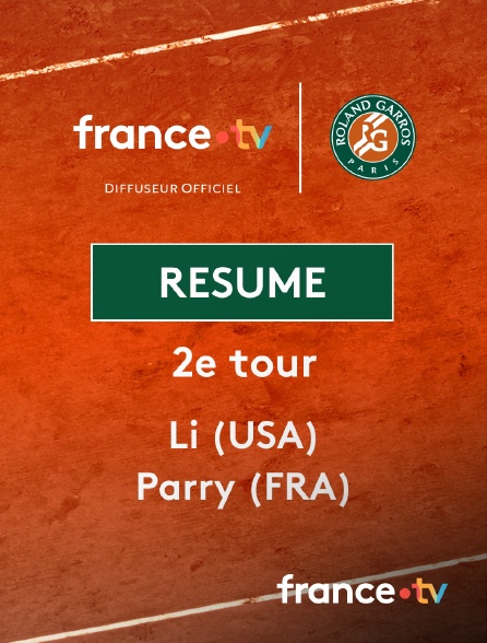 france.tv - Roland-Garros - 2e tour (F) : le résumé de Ann Li vs Diane Parry