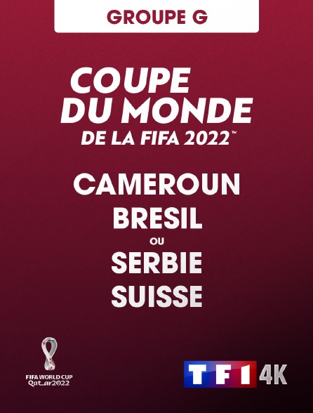 TF1 4K - Football - Coupe du monde 2022 : Cameroun / Brésil ou Serbie / Suisse