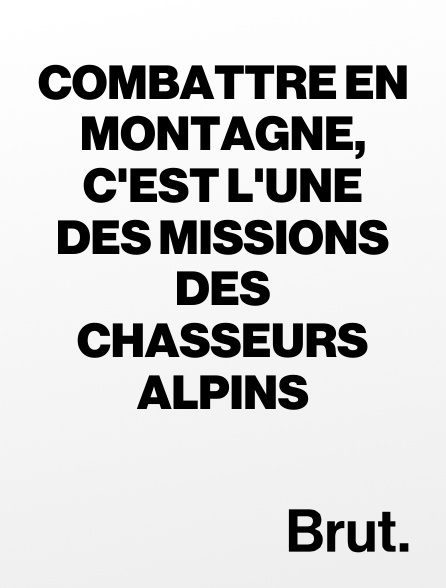 Brut - Combattre en montagne, c'est l'une des missions des chasseurs alpins