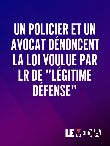 Le Média - Un policier et un avocat dénoncent la loi voulue par LR de "légitime défense"